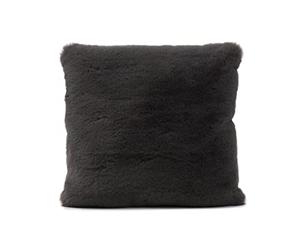 Gözze - Coussin Décoratif Carré, Housse en Fourrure Synthétique, 100% Polyester, 40 x 40 cm - Anthracite