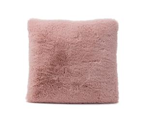 Gözze - Coussin Décoratif Carré, Housse en Fourrure Synthétique, 100% Polyester, 40 x 40 cm - Rose poudré