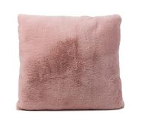 Gözze - Coussin Décoratif Carré, Housse en Fourrure Synthétique, 100% Polyester, 60 x 60 cm - Rose poudré