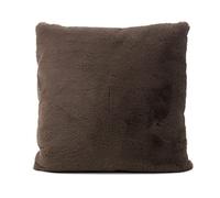 Gözze - Coussin Décoratif Carré, Housse en Fourrure Synthétique, 100% Polyester, 60 x 60 cm - Taupe