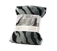 Gözze - Couverture douillette de première qualité, Feeling Cashmere, Tissu lourd 500 g/m, 150 x 200 cm - Tigre des neiges de Sibérie