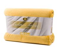 Gözze - Couverture Douillette Premium Cashmere-Feeling, 500 g/m², 220 x 240 cm - Jaune moutarde
