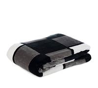 Gözze - Couverture moelleuse, Feeling Cashmere, Tissu lourd 500 g/m², Antigua, 150 x 200 cm - Anthracite/Noir/Blanc