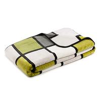 Gözze - Couverture moelleuse, Feeling Cashmere, Tissu lourd 500 g/m², Antigua, 150 x 200 cm - Vert/Anthracite/Blanc