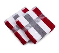 Gözze Handtuch, 2er Set, 50/100 cm, New York Streifen, Farbe Bordeaux/weiß/Anthrazit