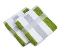Gözze Handtuch, 2er Set, New York Streifen 50/100 cm, apfelgrün/weiß/Silber