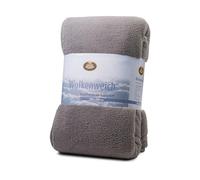 Gözze Kuscheldecke WOLKENWEICH mit Schaf Fellimitat, 150 x 200, Farbe Silber