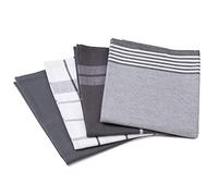 Gözze - Lot de Torchons, 4 pièces, 100% coton Tissu Jacqaurd, haute densité (200 g/m²), 50 x 70 cm - Anthracite