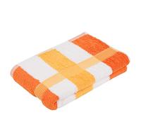 Gözze - New York Serviette de Douche à rayures, Lot de 2, Douce et absorbante, 100% Coton, 70 x 140 cm - Orange/Blanc/Jaune