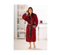Gözze - Peignoir Unisexe à Col Châle, sensation Soie, 100% Microfibres, 330 g/m², taille XL - Rouge