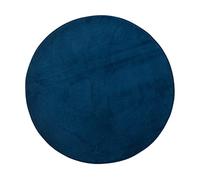 Gözze - Premium Tapis de Bain rond Antidérapant, RIO, 100% microfibres, Ø 110 cm - Bleu foncé