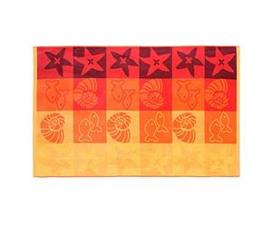 Gözze - Serviette de plage, 100% Coton, Étoile de mer, 100 x 160 cm - Rouge/Jaune