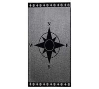 Gözze - Serviette de Plage, design Boussole avec motifs, 100% Coton, 90 x 180 cm - Argenté