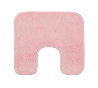 Gözze - Tapis de Bain Antidérapant Premium avec découpe, RIO, 100% microfibres, Idéal comme tapis de WC pour toilettes au sol, 50 x 45 cm - Rose poudré