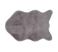 Gözze - Tapis élégant et doux en Fausse Fourure, 60 x 90 cm - Argenté