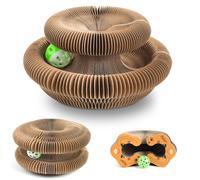 Gofady Griffoir pour Chat Carton avec Cloche - Jouet Interactif Pliable et Transformable, Grattoir Chat à Formes Multiples, Griffoire à Chats pour Stimuler l'Instinct Naturel
