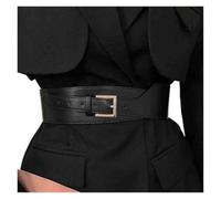 GOFDASY 1 ceinture pour femme - Version coréenne polyvalente - Robe noire - Large taille - Cincher d'été - Vêtement d'extérieur tendance - Décoratif, Noir , 90 cm