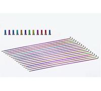 GOFDASY Fil de rayons de vélo avec pour roue de vélo de route de 66/27,5/73,7 cm, en acier inoxydable 304 haute résistance, 36 rayons arc-en-ciel (noir, 36 pièces de 263 mm)