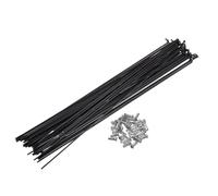 GOFDASY Kit de rayons de vélo 14G 68 mm 74 mm 80 mm 85 mm 90 mm 97 mm Longueur de rayon de roue de vélo avec embouts en acier carbone Noir 36 pièces (104 mm)