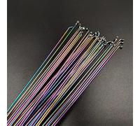 GOFDASY Lot de 12 piliers de vélo à rayons arc-en-ciel PSR calibre 14G 2,0 mm J-Bend à tête ronde en acier inoxydable (traction droite 298 mm)