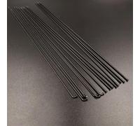 GOFDASY Lot de 15 rayons de vélo de route PSR 14 G Calibre 2,0 mm Droite et J-Bend en acier inoxydable Noir Tête ronde Rayons de vélo (traction droite 278 mm)