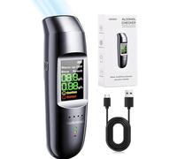 Gofemial Ethylotest Electronique, Ethylotest Electronique Homologué NF Ethylometre Alcootest Portable Numérique Testeur d'alcool avec Ecran LCD d'Affichage, La Diffusion Vocale Alcoometre