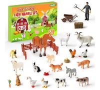 Goffii Calendrier de l'Avent 2024 pour enfants, à la ferme, un cadeau avant Noël, avec 18 animaux de la ferme, favorise l'éducation de la petite enfance, convient aux enfants à partir de 3 ans