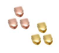 gofidin Grillz Lot de 6 petits embouts de dents simples plaqués or et argent
