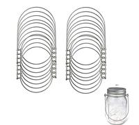 gofidin Lot de 16 poignées métalliques pour bocaux Mason de 70 mm, en acier inoxydable, crochet de suspension pour bocaux à pinte, crochet de suspension pour bocaux à bouche normale