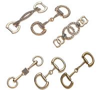 gofidin Lot de 6 boucles de chaussures en alliage spécial pour bricolage, chaussures, sacs, vêtements, accessoires de décoration, doré, Large