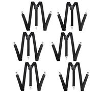 gofidin Lot de 6 bretelles élastiques réglables en forme de Y pour homme, noir, taille unique