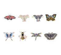 gofidin Lot de 8 ronds de serviette en forme d'animal, en métal créatif, libellule, papillon, abeilles, support pour table de dîner, mariage, banquet, décoration, cadeaux