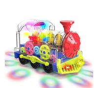 Gofimyee Jouet de Train Lumineux pour Petits Enfants : Jouet à rouages Transparent pour Enfants avec de Jolies lumières et de la Musique, Jouet éducatif de Ramper pour bébés garçons et Filles