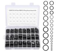 Gofira Lot de 1200 joints toriques de 24 variétés en caoutchouc nitrile pour automobile, plomberie, électrovannes, roulements mécaniques, réparation de fuites d'air et d'eau