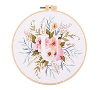 Gofission Kit de broderie pour adultes et débutants - 26 lettres anglaises florales U - Ensemble de tissus pré-imprimés avec accessoires pour décoration d'intérieur (lettres U)