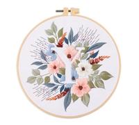 Gofission Kit de broderie pour adultes et débutants avec 26 lettres anglaises florales Y pré-imprimées avec accessoires pour décoration d'intérieur (lettres Y)