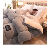 GOFOHIMI Cachemire réversible Couette, Couette 2 Personne Laine Luxueuse, Double Super épaisseur Couverture, édredon Chaud en Laine pour Lit Double en Hiver, Lavable en Machine,C,180x220cm(3kg)