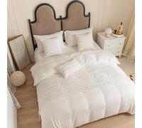 GOFOHIMI Chemin de lit Hôtel Doux Qui ne se Décolore Pas - Moderne Lin en Coton Jacquard Accueil Literie Drapeau Drapeau Queue De Lit Housse de Coussin,Blanc,45x180cm(chemins de lit)