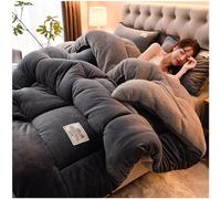 GOFOHIMI Édredon Chaud en Laine pour Hiver, Super Doux, Chaud et Confortable, Couverture Polaire Epaisse d'hiver, Sherpa Couette Réversible, Double Super Épaisseur Couette 2 Personne,200x230cm(3kg)