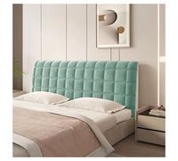 GOFOHIMI Housse de Protection pour tête de lit en Velours - Housse de Protection Extensible pour tête de lit Simple/Double - Housse de Dossier rembourrée Tout Compris, Vert Pois, 150 cm