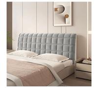 GOFOHIMI Housse de Protection pour tête de lit en Velours - Housse de tête de lit Extensible Simple/Double - Housse de Dossier rembourrée Tout Compris - Gris Clair - 120 cm