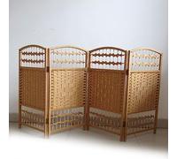 GOFOHIMI Paravent pour Chambre d'enfant en Rotin, Paravent Pliable pour Enfants Paravent pour Aire De Jeux Mobile Paravent Japonais Séparateur De Pièce (Natural-4 Panel,80x160cm)