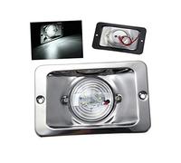 GOFORJUMP 1 PCS Blanc LED Carré Marine en Acier Inoxydable Transom Navire Feux De Bateau Feux de Navigation Feu DC 12V Étanche
