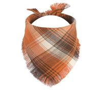 Gofshy 1 bandana d'automne pour chien, petite écharpe marron à carreaux d'Halloween, Thanksgiving, bavoirs triangulaires réversibles pour garçon et fille, bandana pour chiot de vacances d'automne