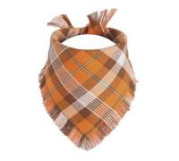 Gofshy 1 bandana d'automne pour chien - Taille XL - Écharpe à carreaux orange réversible pour garçon et fille - Bandana pour chiot et Halloween