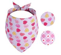 Gofshy Bandana de Saint-Valentin pour chien - Écharpe triangulaire réversible en cœur pour garçon et fille - Accessoires pour chiens de grande et très grande taille