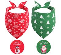 Gofshy Lot de 2 bandanas de Noël pour chien, bandana triangulaire réversible pour garçons et filles, accessoires pour chiens de taille moyenne et grande