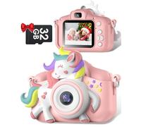 Gofunly Appareil Photo Enfant, 2.0 Pouces Appareil Photo Numérique Rechargeable, HD 1080P Caméra Vidéo Selfie 32GB Carte, Camera Fille de 3-12 Ans Cadeaux de Noël/Anniversaire