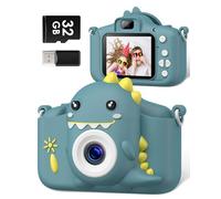 Gofunly Appareil Photo pour Enfants, 2.0 Pouces Appareil Photo Numérique Rechargeable, Caméscope Selfie, Cadeau Jouet pour Garçons 3-12 Ans,HD 1080P Vidéo,32G, Lecteur de Cartes
