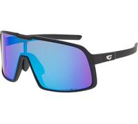 GOG KARI Lunettes de soleil polarisées, unisexes, aérodynamiques, pour vélo et course, avec réflexe bleu et blanc, UV400, catégorie 3 et hydrophobe, Noir